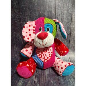 Kids of America Corp Colorful Puppy Dog Patchwork Corduroy Plush 13" Stuff Toy